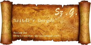 Szitár Gergő névjegykártya