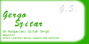 gergo szitar business card